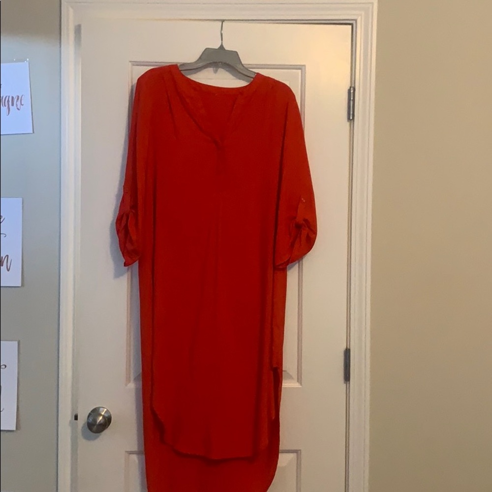 Long casual, nylon dress.